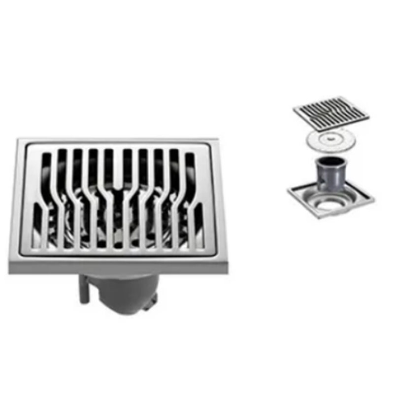 Square Shower Floor Drain with Flange
