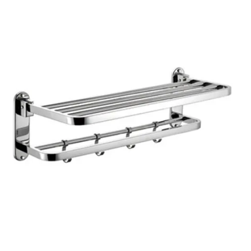 Foldable Towel Holder with Movable Hooks