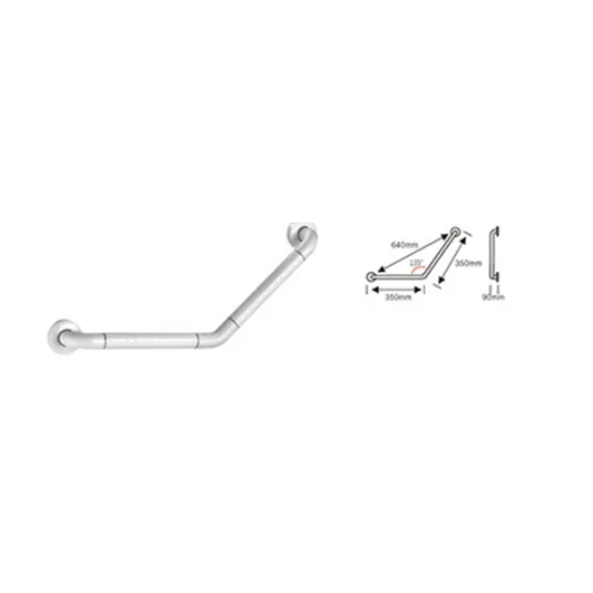 Angled Shower Grab Bar for Seniors Knurled ABS Handicap Grab Bars for Wall