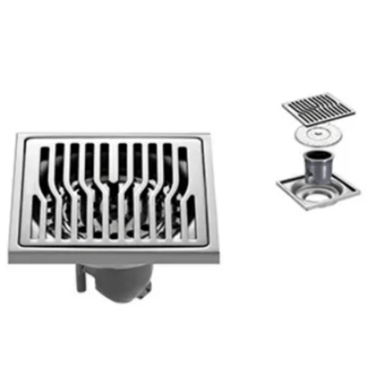 Square Shower Floor Drain with Flange