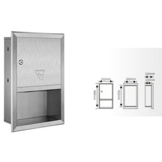 Wall Mount Tissue Holder with Lock for Restroom/Bathroom